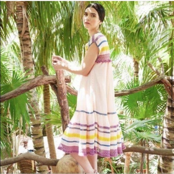 Free People Carolina K Boho Crochet Midi Dress S - Picture 5 of 6